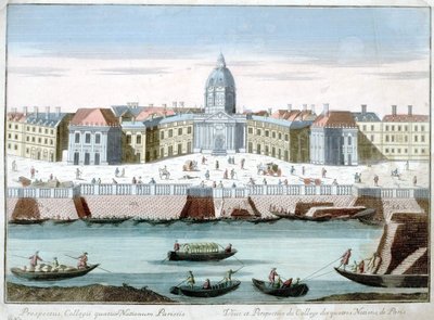 Vue et perspective du Collège des Quatre Nations de Paris, vue optique - French School