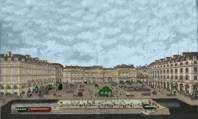 Vue du Palais-Royal et de la Rue de Rivoli avec une coupe transversale de la station de métro, 1898 - French School
