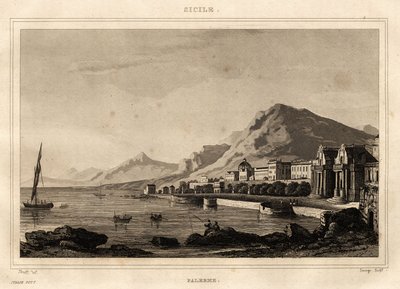 Vue de Palerme, Sicile, gravure par Storelli, dans « L