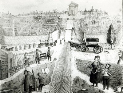 Vue du cimetière du Père-Lachaise, début du 19e siècle - French School