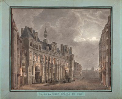 Vue de la Maison Commune de Paris, entre 1790-95 - French School