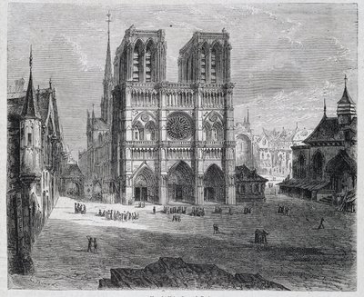 Vue de Notre-Dame de Paris - dans "Paris à travers les siècles" par H. Gourdon de Genouillac, éd. F. Roy, Paris - French School