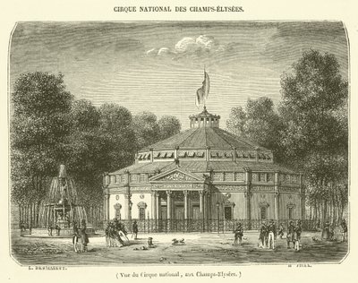 Vue du Cirque national, aux Champs-Elysees - French School