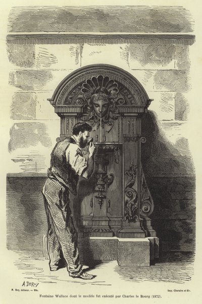 Fontaine Wallace conçue par Charles Auguste Lebourg, Paris, 1872 - French School