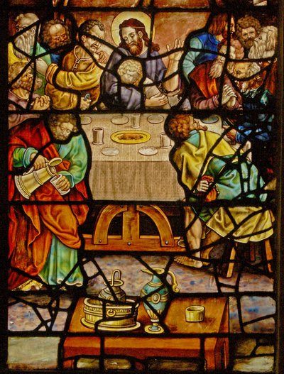 Fenêtre dans le Charnier (w.12) représentant la Cène - French School
