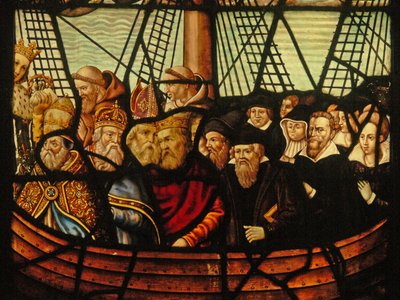 Fenêtre dans le Charnier représentant l