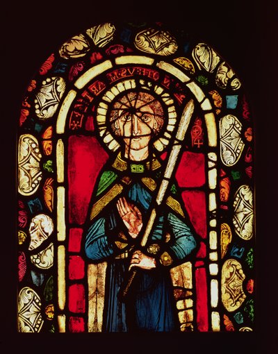 Vitrail de Saint Timothée avec la palme des martyrs, retiré de l