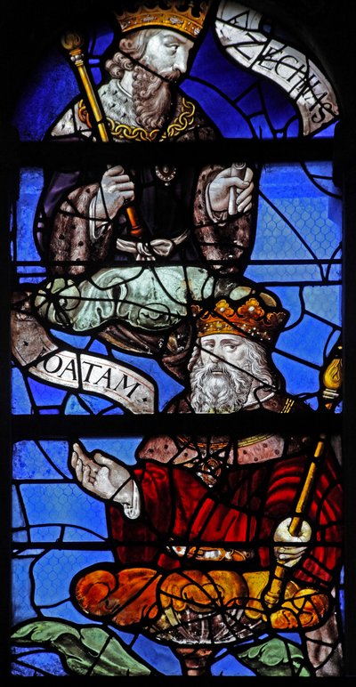 Fenêtre w10 représentant le roi Ézéchias et le roi Jotham et Ézéchias sur l