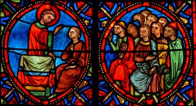 Fenêtre w10 représentant Saint Étienne prêchant et convertissant (moderne) - French School