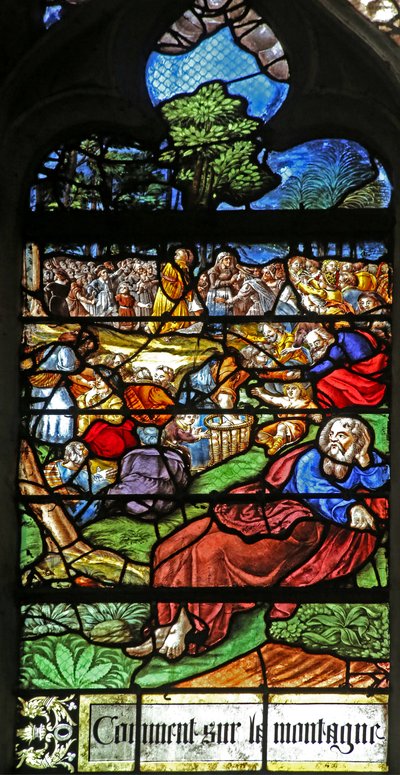 Fenêtre w12 représentant un détail du Miracle de la multiplication des pains - French School