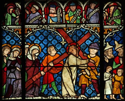 Fenêtre w12 représentant la Via Crucis - French School