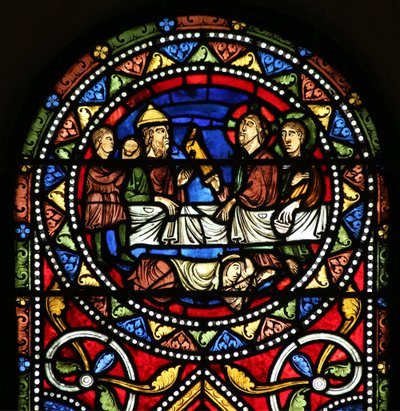 Fenêtre w13 - La charité de Saint Nicolas. Il paie pour que les filles d