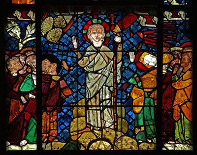 Fenêtre w14 représentant le Christ apparaissant à ses disciples sur la montagne - French School