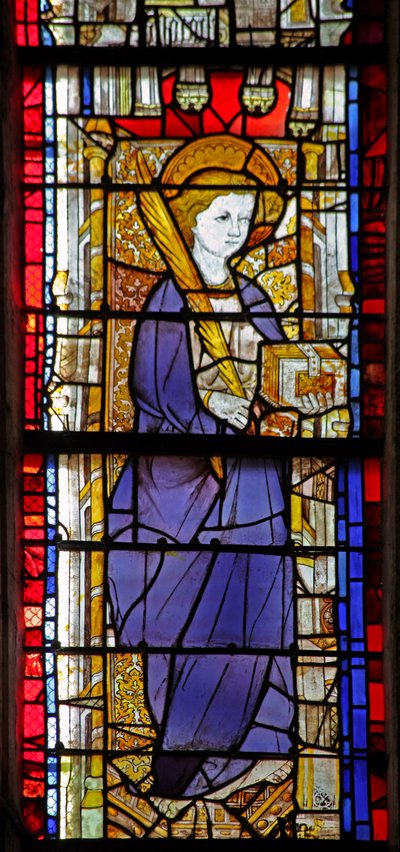 Fenêtre w14 représentant un saint avec un livre - French School