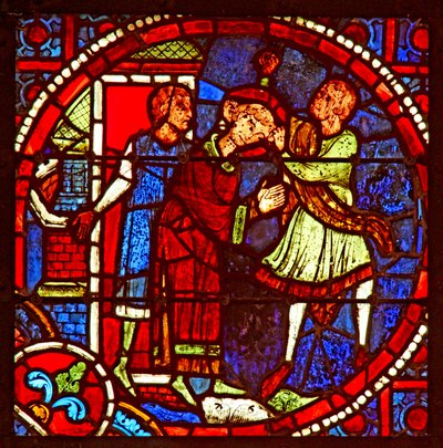 Fenêtre w1 représentant Saint Étienne conduit pour être lapidé - French School