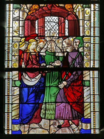 Fenêtre w1 représentant le Mariage de la Vierge Marie - French School