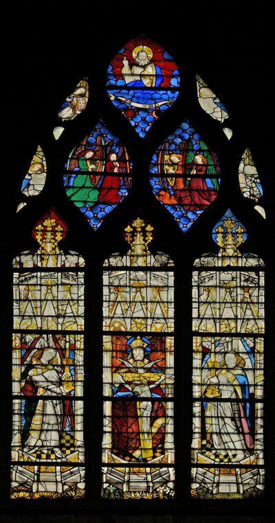 La Trinité avec des anges portant des bougies - French School