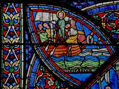 Scène de la vie de Saint Eustache : il part avec sa famille pour l