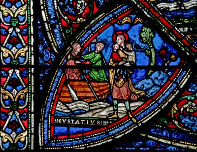 Scène de la vie de Saint Eustache : le batelier prend sa femme - French School