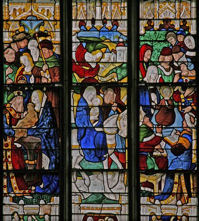 Fuite en Égypte, dans le Temple avec Siméon, Christ avec les docteurs dans le Temple - French School