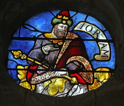 Fenêtre w3 représentant le roi Joram sur l