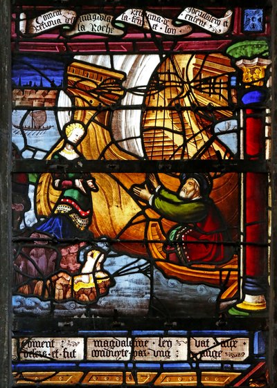 Fenêtre w5 - Le duc de Marseille revient de Jérusalem et trouve sa femme sur le rocher avec un fils - French School