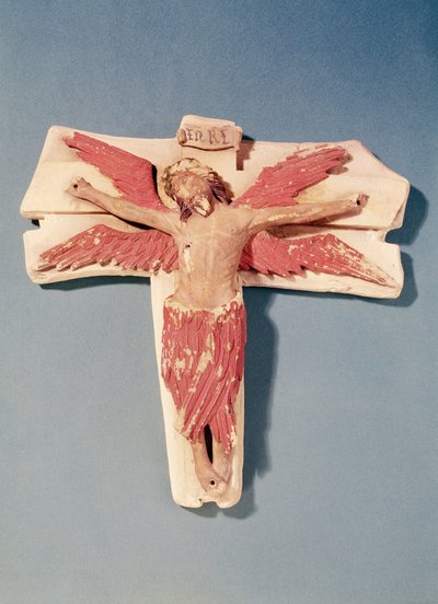Christ ailé sur la croix - French School