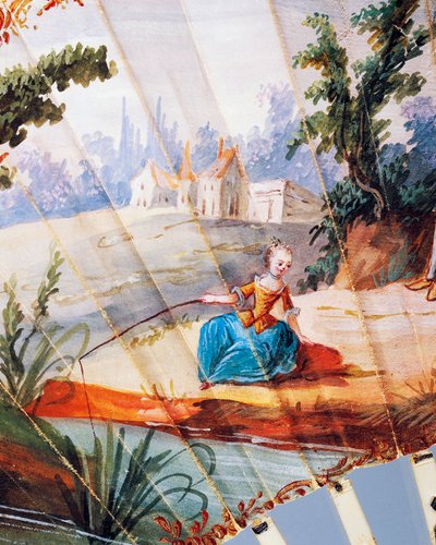 Femme pêchant dans la rivière, détail d