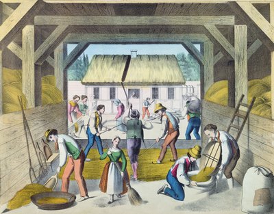 Travail dans la cour de ferme, probablement dans l