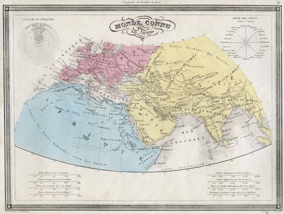 Monde connu des anciens - Planche extraite de 