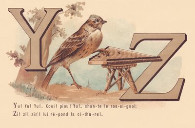 Yu ! Yu ! Yu ! Koui ! piou ! Yu ! Chante le rossignol Zi ! Zi ! Zi ! La cithare lui répond ! - French School