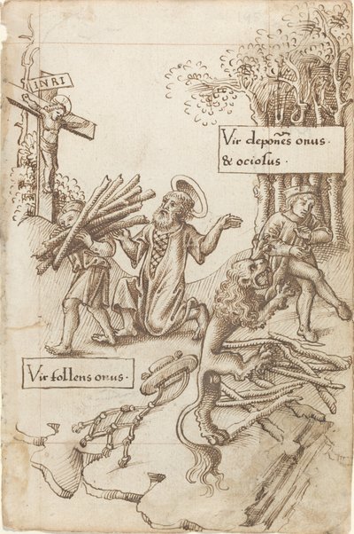 Aide celui qui prend son fardeau, pas celui qui le dépose [fol. 31 recto] - French early 16th Century