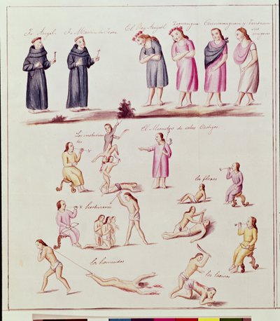 Indiens natifs sur la route de la conversion par les frères espagnols - Friar Pablo (after) Beaumont