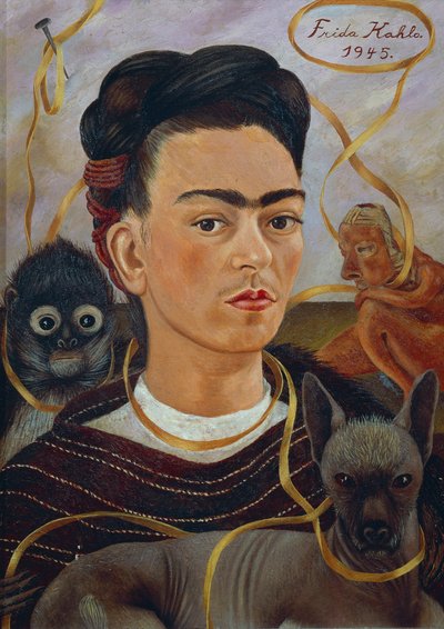 Autoportrait avec Changuito - Frida Kahlo