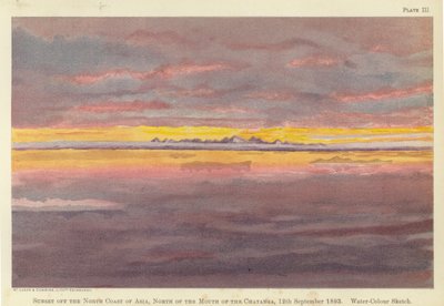 Coucher de soleil au large de la côte nord de l