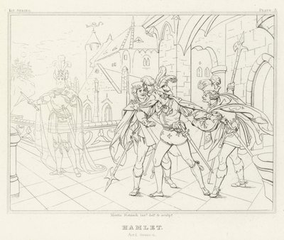 Hamlet, Acte I, Scène 4 (gravure) - Friedrich August Moritz Retzsch