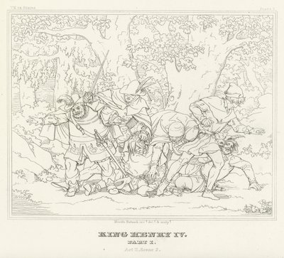 Le Roi Henri IV, Partie I, Acte II, Scène 2 (gravure) - Friedrich August Moritz Retzsch