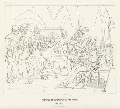 Le Roi Henri IV, Partie I, Acte II, Scène 4 (gravure) - Friedrich August Moritz Retzsch
