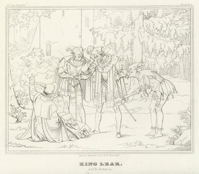 Le Roi Lear, Acte II, Scène 4 (gravure) - Friedrich August Moritz Retzsch