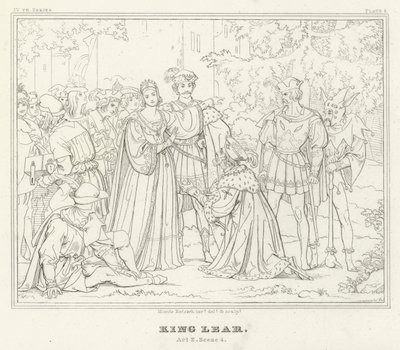 Le Roi Lear, Acte II, Scène 4 (gravure) - Friedrich August Moritz Retzsch