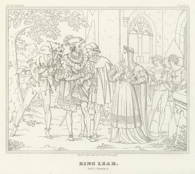 Le Roi Lear, Acte I, Scène 4 - Friedrich August Moritz Retzsch
