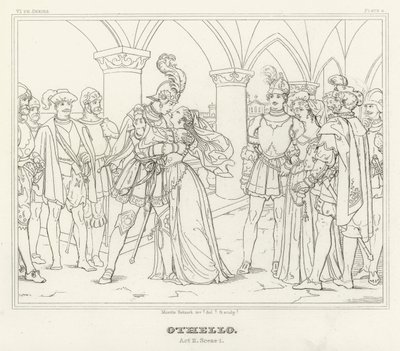 Othello, Acte II, Scène 1 - Friedrich August Moritz Retzsch