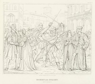 Roméo et Juliette, Acte I, Scène 1 (gravure) - Friedrich August Moritz Retzsch