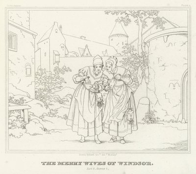 Les Joyeuses Commères de Windsor, Acte II, Scène 1 - Friedrich August Moritz Retzsch