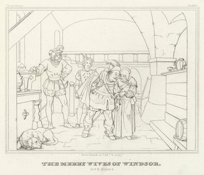 Les Joyeuses Commères de Windsor, Acte II, Scène 2 - Friedrich August Moritz Retzsch