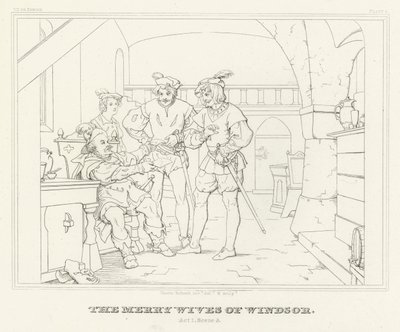Les Joyeuses Commères de Windsor, Acte I, Scène 3 (gravure) - Friedrich August Moritz Retzsch