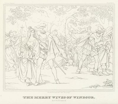 Les Joyeuses Commères de Windsor, Acte V, Scène 4 - Friedrich August Moritz Retzsch