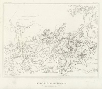 La Tempête, Acte IV, Scène 1 (gravure) - Friedrich August Moritz Retzsch