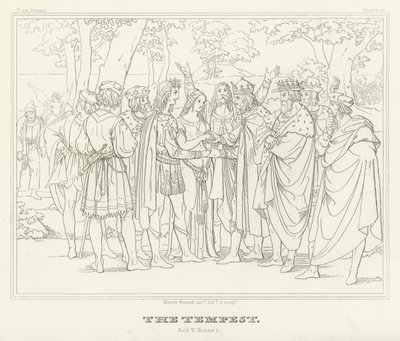 La Tempête, Acte V, Scène 1 (gravure) - Friedrich August Moritz Retzsch