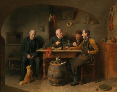 French : Quatre hommes dans une taverne A Tavern Scene - Friedrich Friedlander
